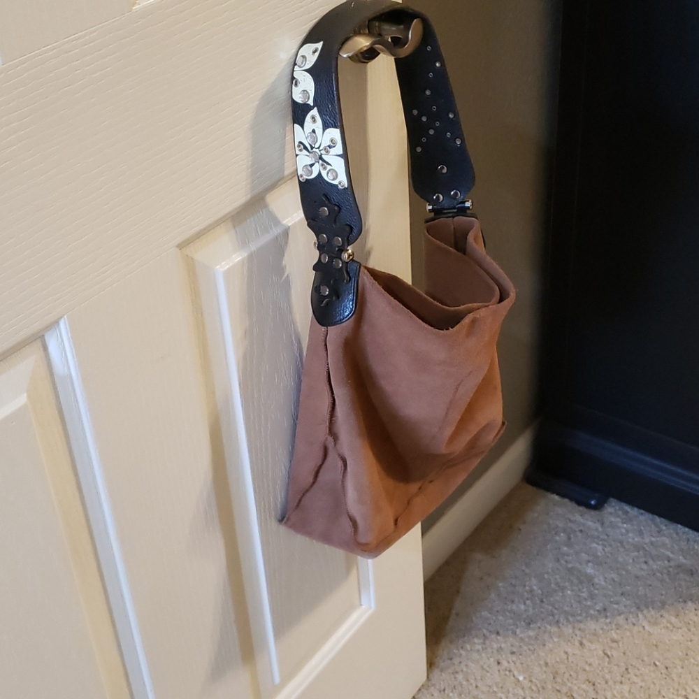 Suede shoulder bag by Wilsons Leather